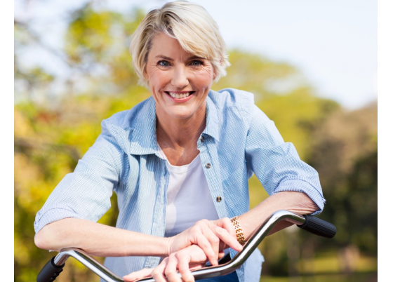 Senior Woman Riding Bike