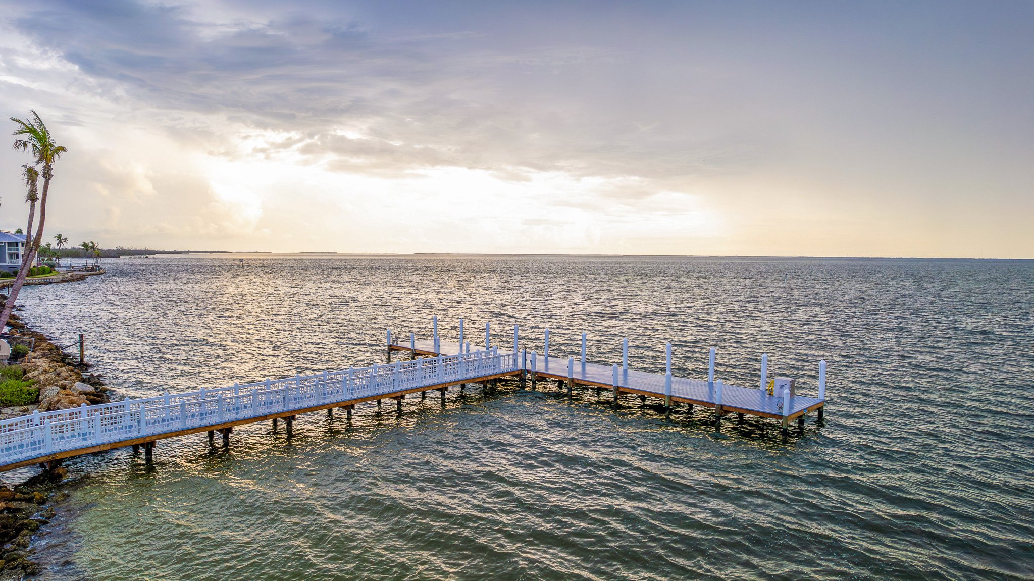 Scenic dock overlooking the water at South Seas