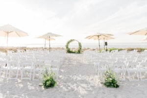 Sunset Pointe beach wedding venue at South Seas on Captiva Island at sunset