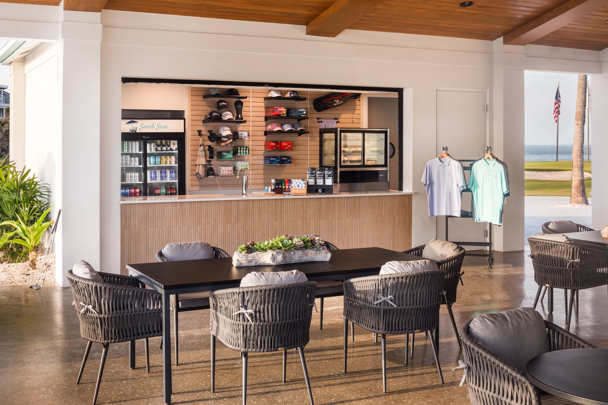 Resort market and café area at South Seas